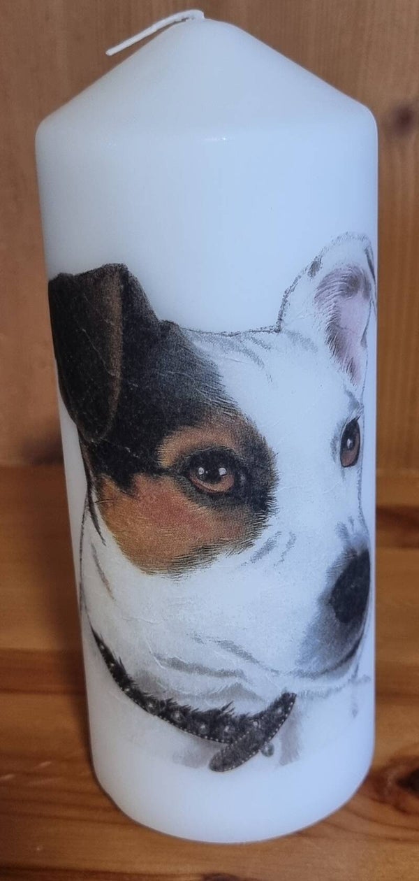 Kerze Hund mit Pfoten - weiss 20 x 8 cm - Art.Nr. 147