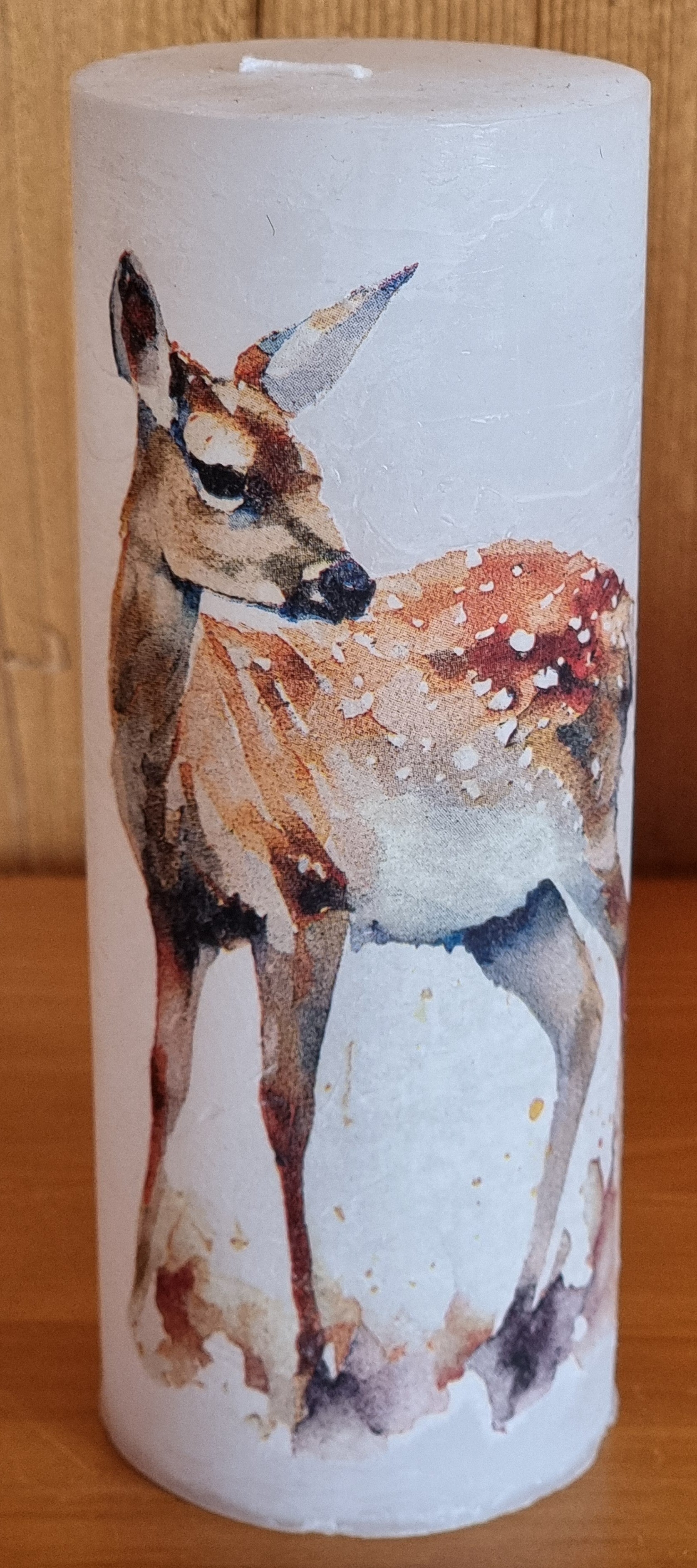 Kerze Rauhreif Reh - weiss - 18 x 7 cm - Art. Nr. 165