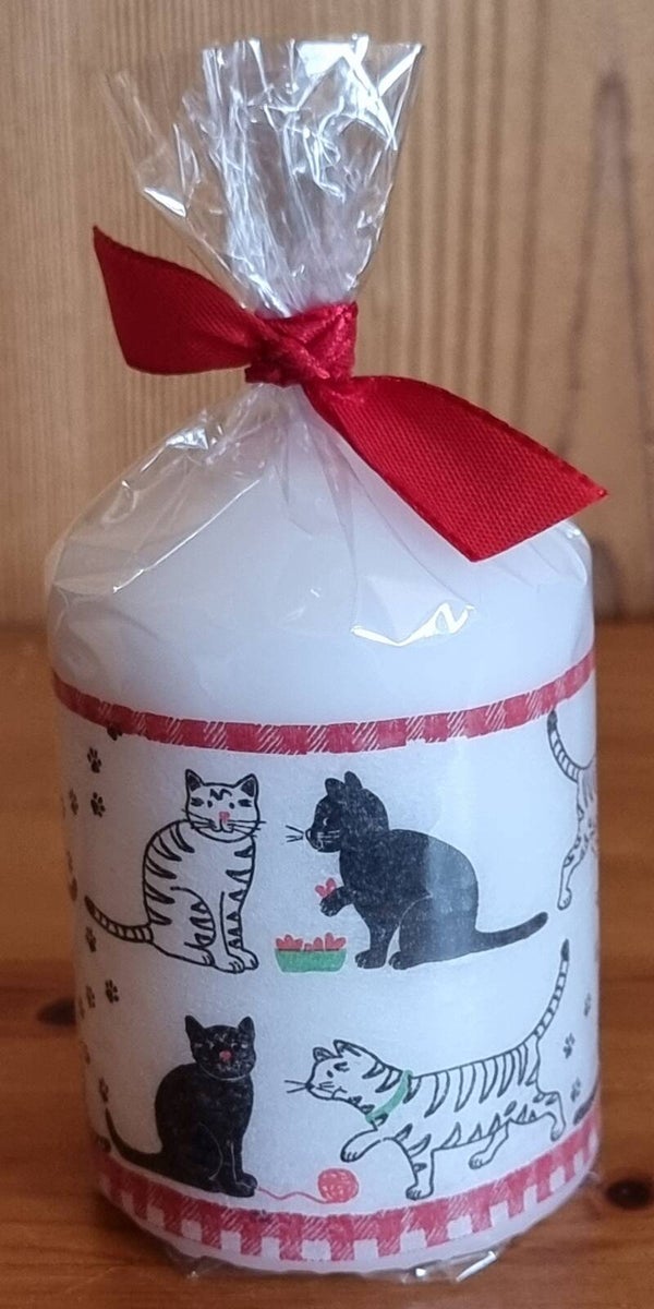 Kerze Katzenpaar - weiss - 10 x 6.8 cm - Art. Nr. 169