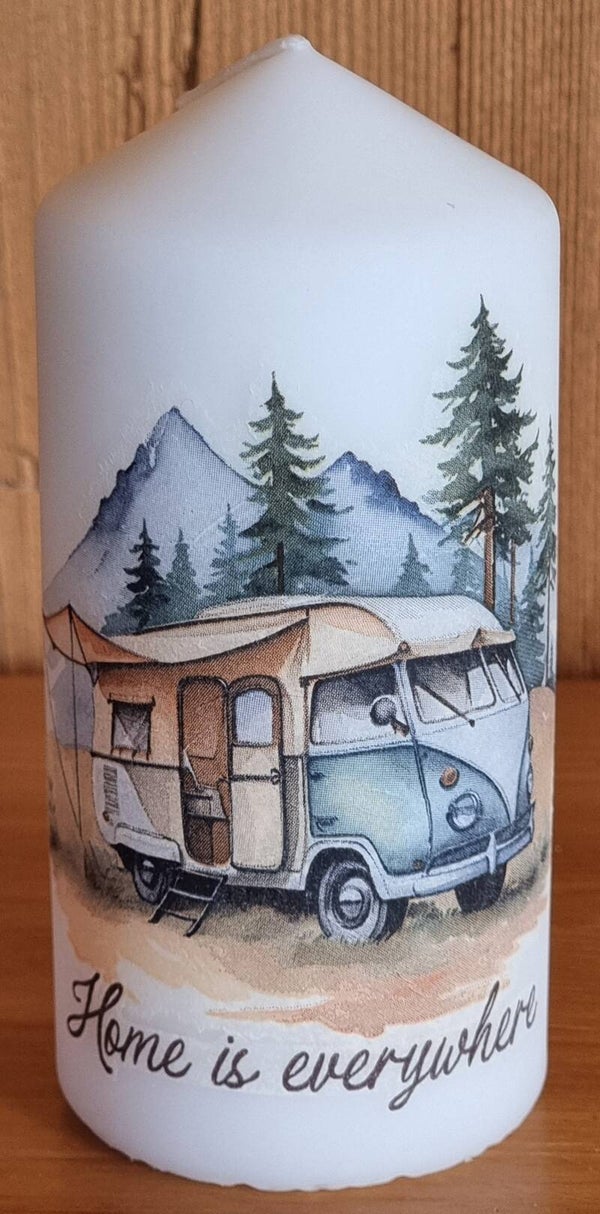 Kerze Camping VW Bully - weiss - 15 x 7 cm - Art. Nr. 181