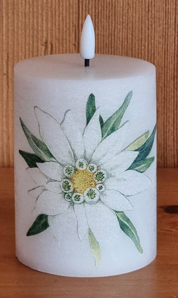 LED-Kerze Rauhreif - 12.5 x 7.5 cm - Art. Nr. 191