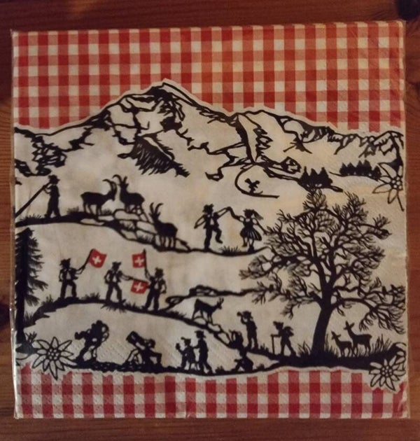 20 Servietten Alpleben rot - 33 x 33 cm - Art. Nr. 313