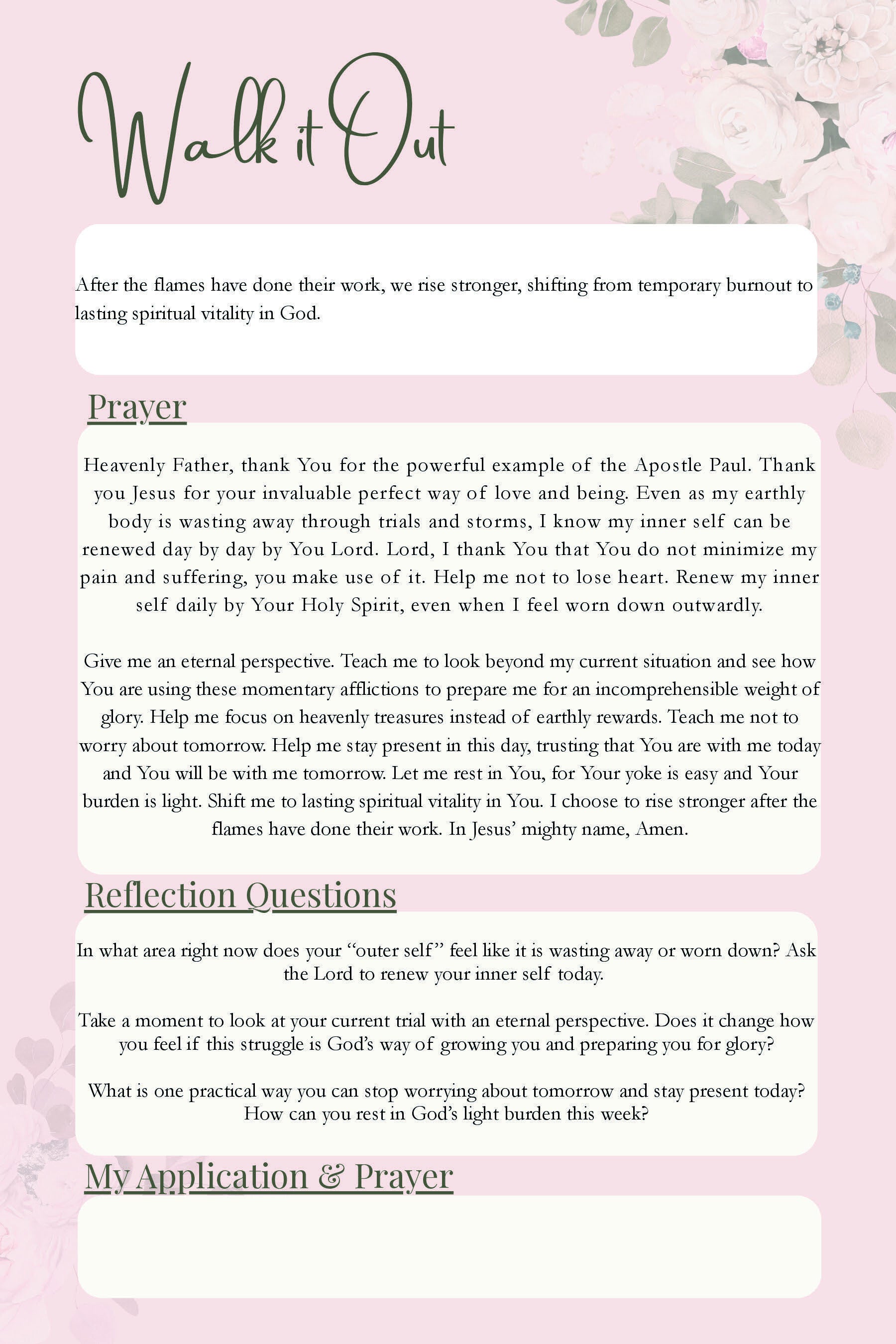 sample devotion rising stronger, walk it out, devotional, christian devotional