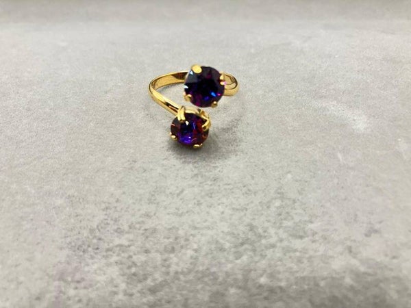Ring met chaton kristallen