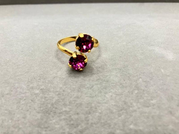 Ring met chaton kristallen