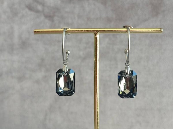 Creolen met octagon kristal