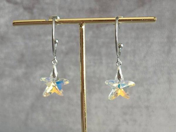 Creolen met starfish kristal