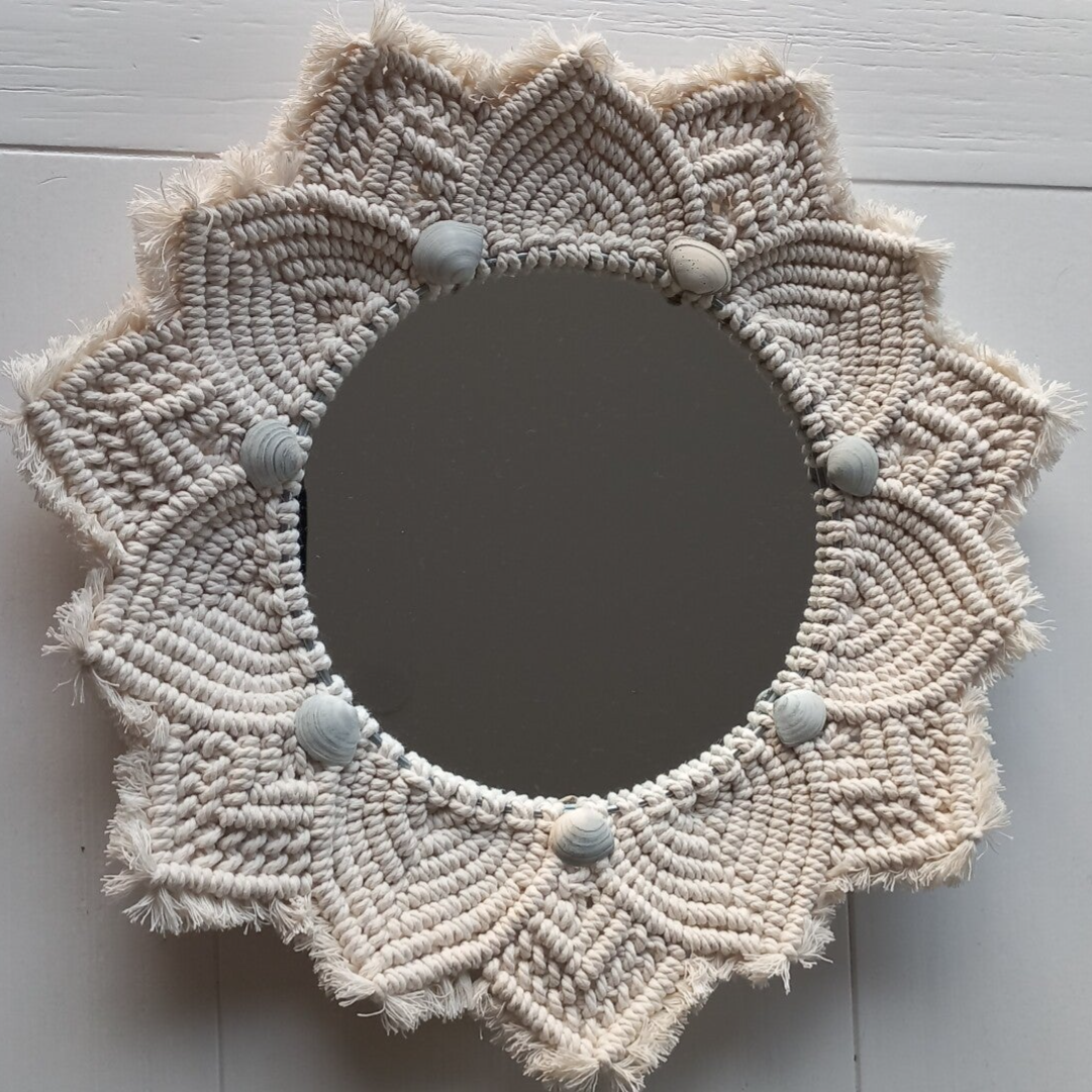 Marcramé mandala spiegel