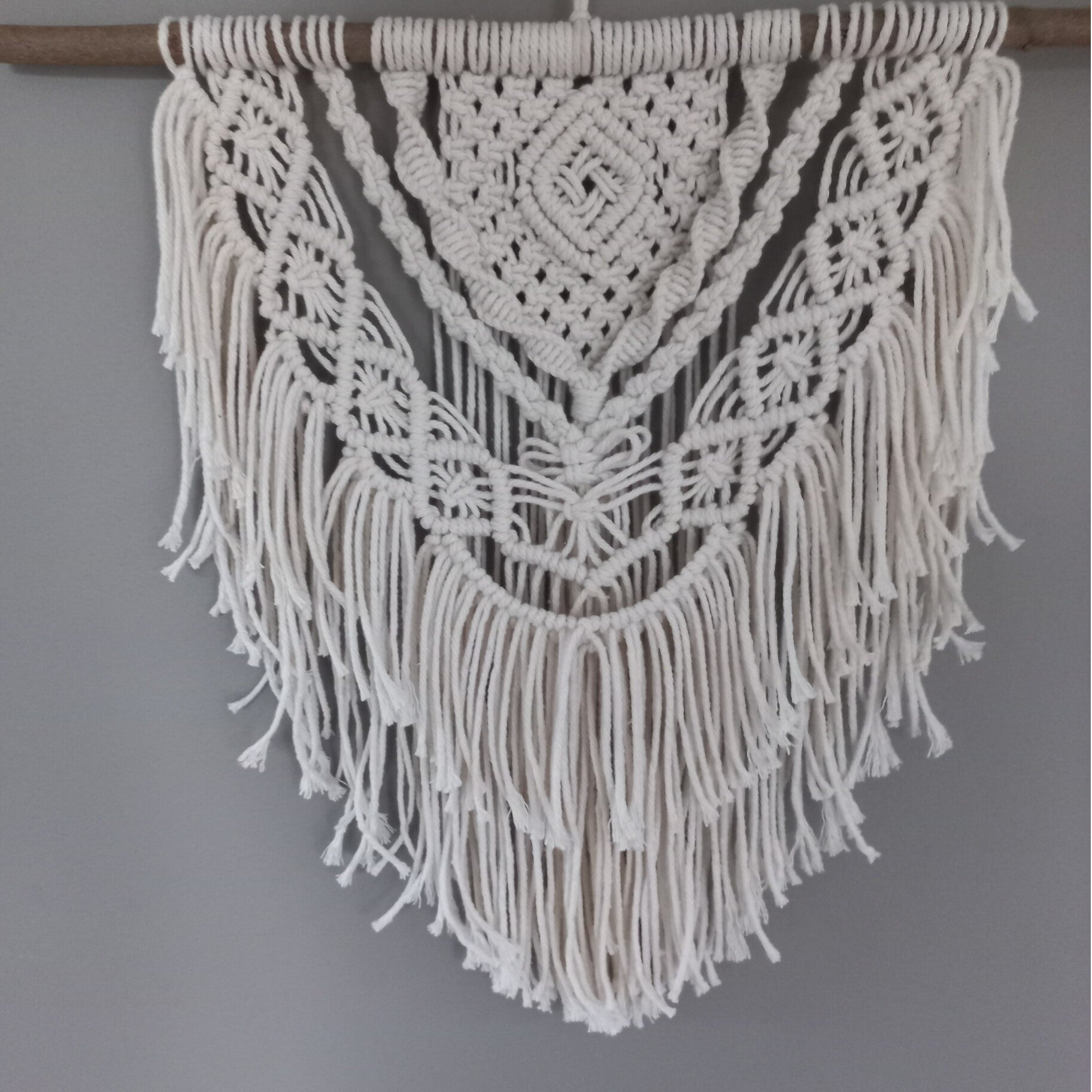 Macramé wandhanger naturel