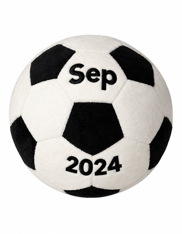 Zippie Football met naam en geboortedatum geborduurd