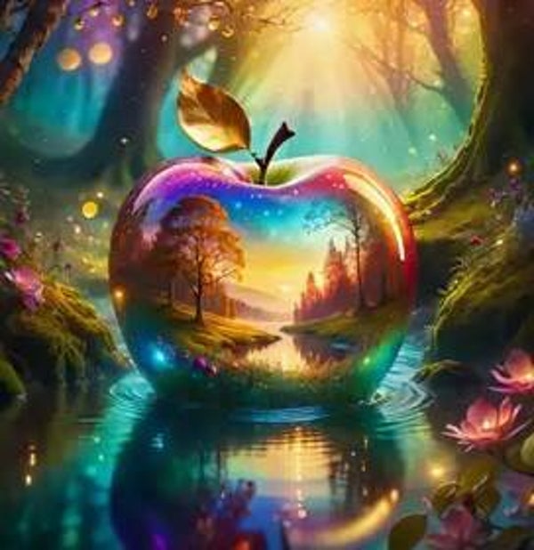 Appel Glas Multicolor 1 Vierkant 30x30