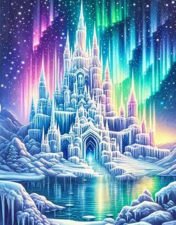 Aurora Borealis Kasteel Vierkant 30x40