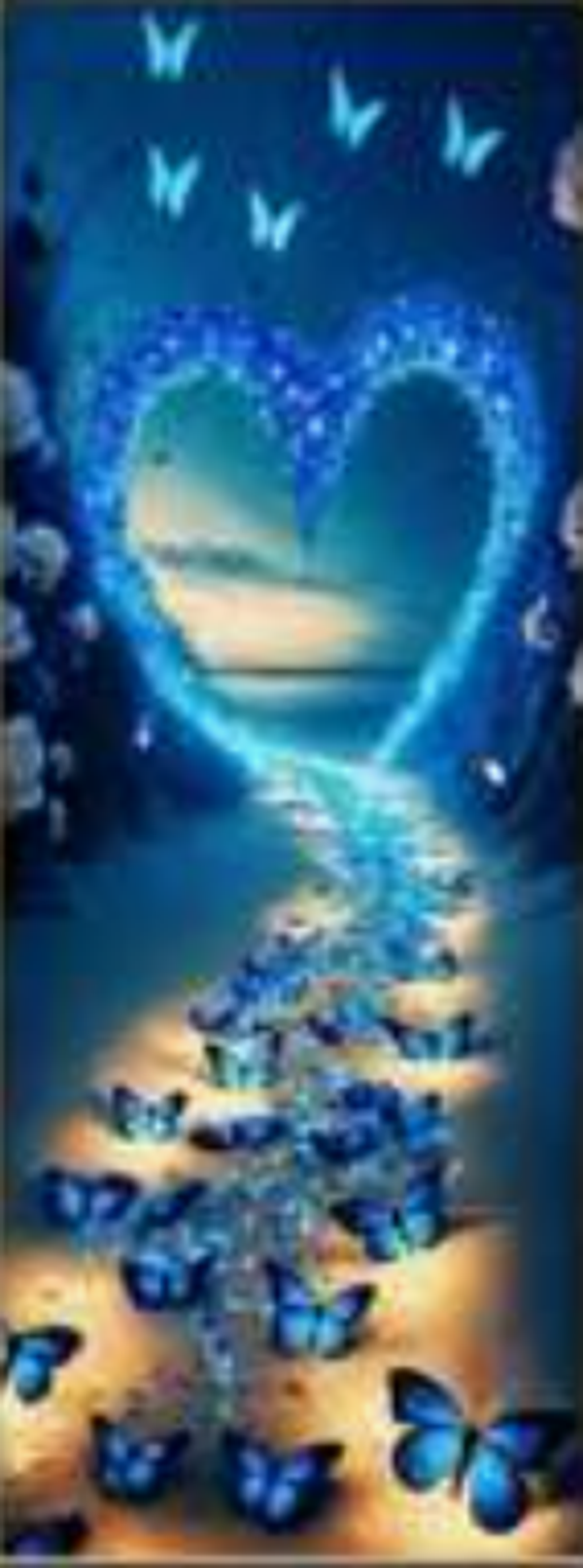 Blauwe Vlinders Hart 90x30 Rond