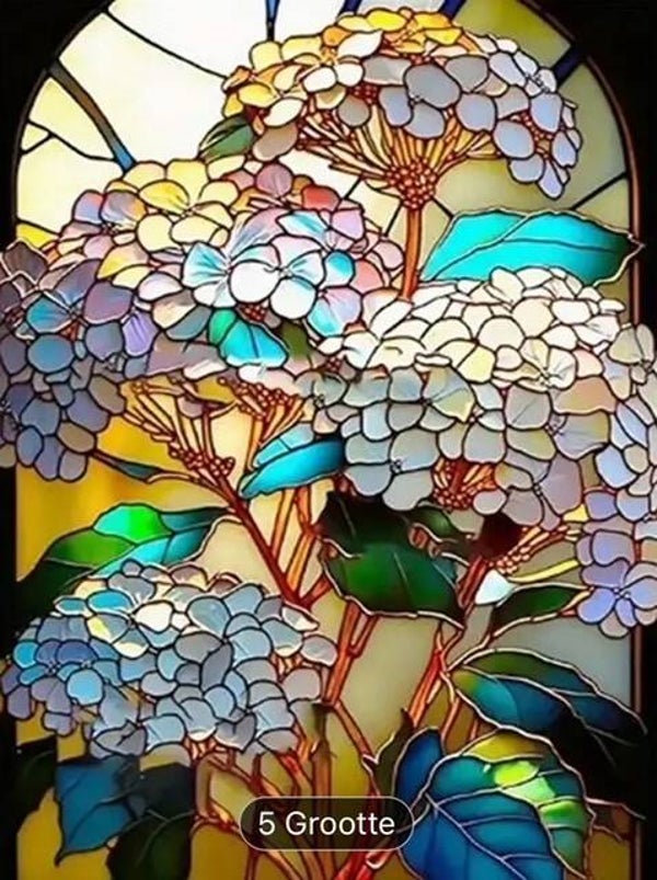 Hortensia Glas-In-Lood Vierkant 40x50