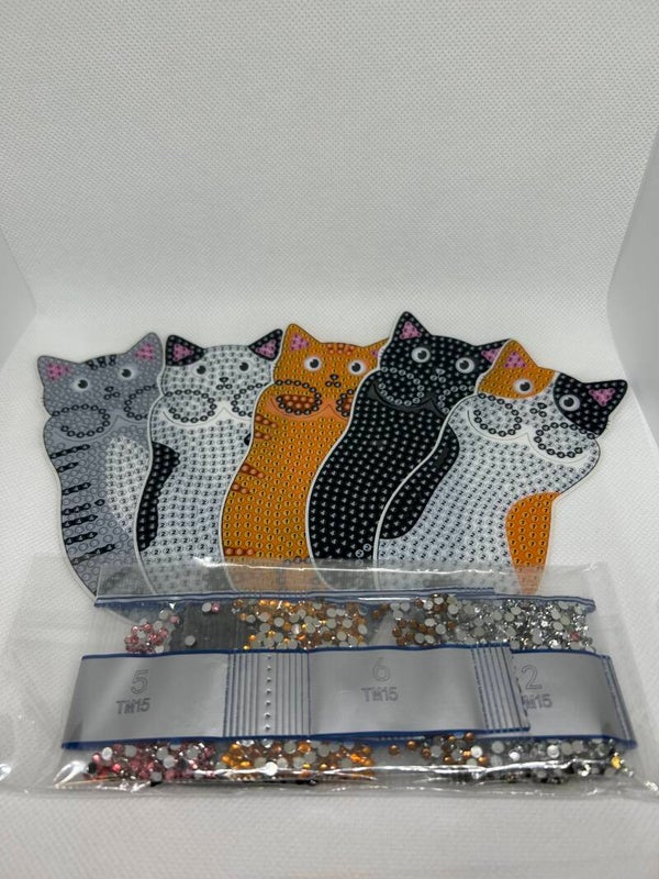 Boekenlegger Setje Poes 5 Stuks