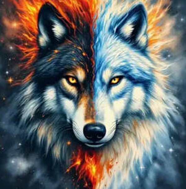 Wolf Two Faced Vierkant 30x30