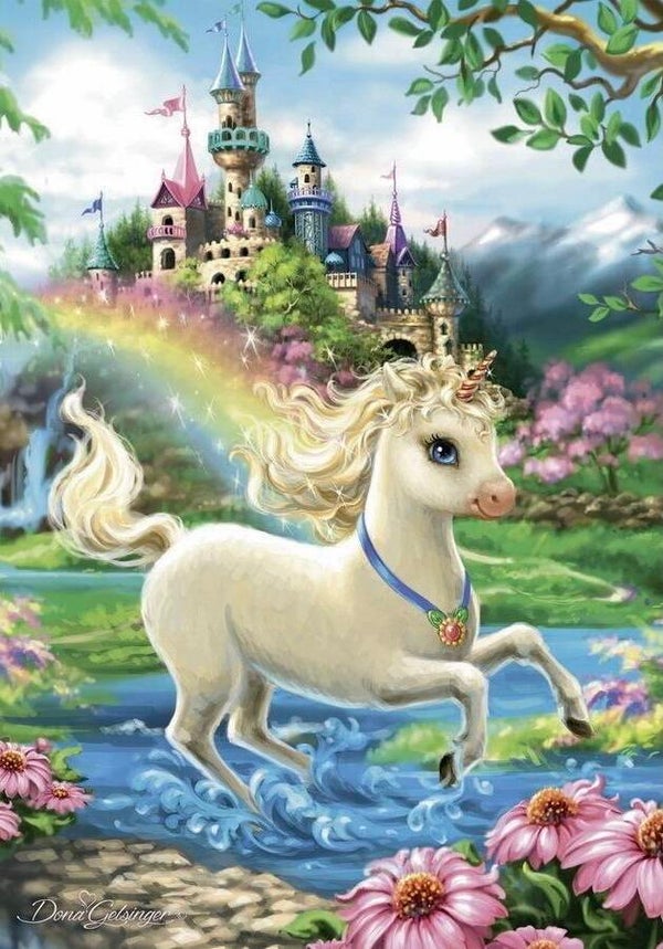 Eenhoorn bij Kasteel 40x50 Rond