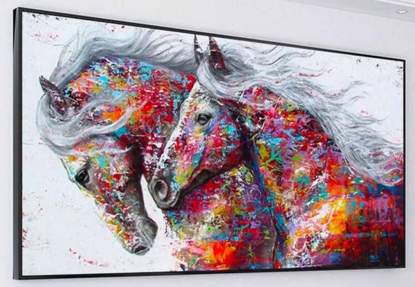 Colorful Horses 40x70 Rond