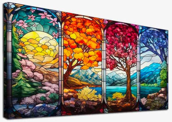 Multicolor Trees Rond 40x70