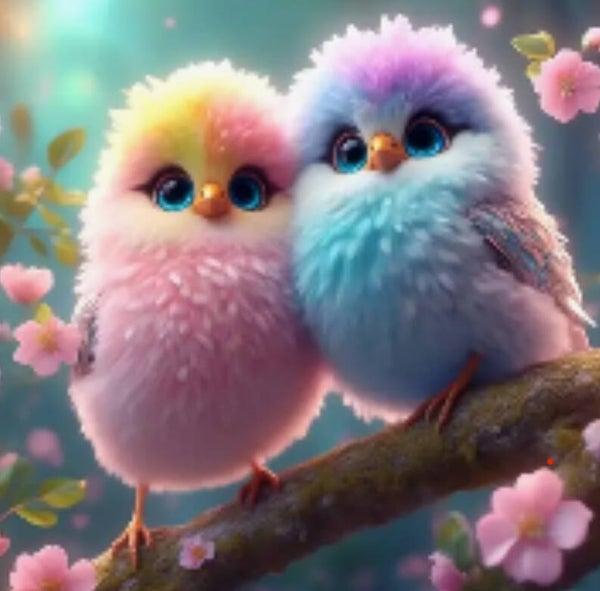 Love Birds Vierkant 25x25