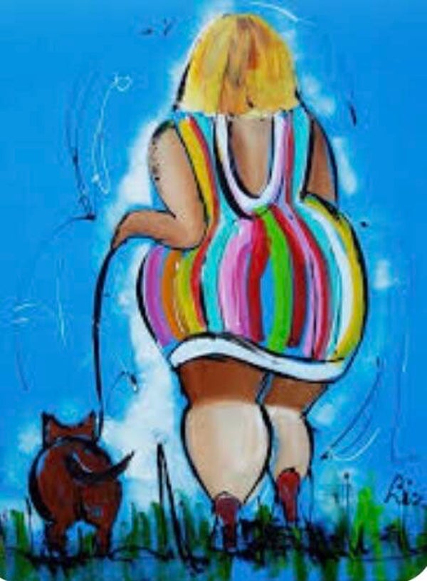Dikke dame Rond 30x40