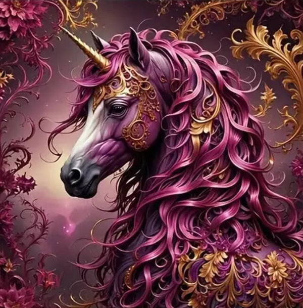 Curly Pink Manes Rond 50x50