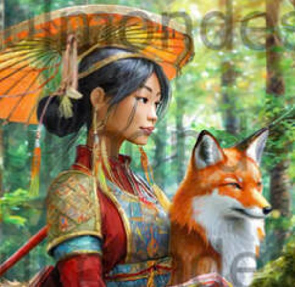 Lady and the Fox Vierkant 30x40