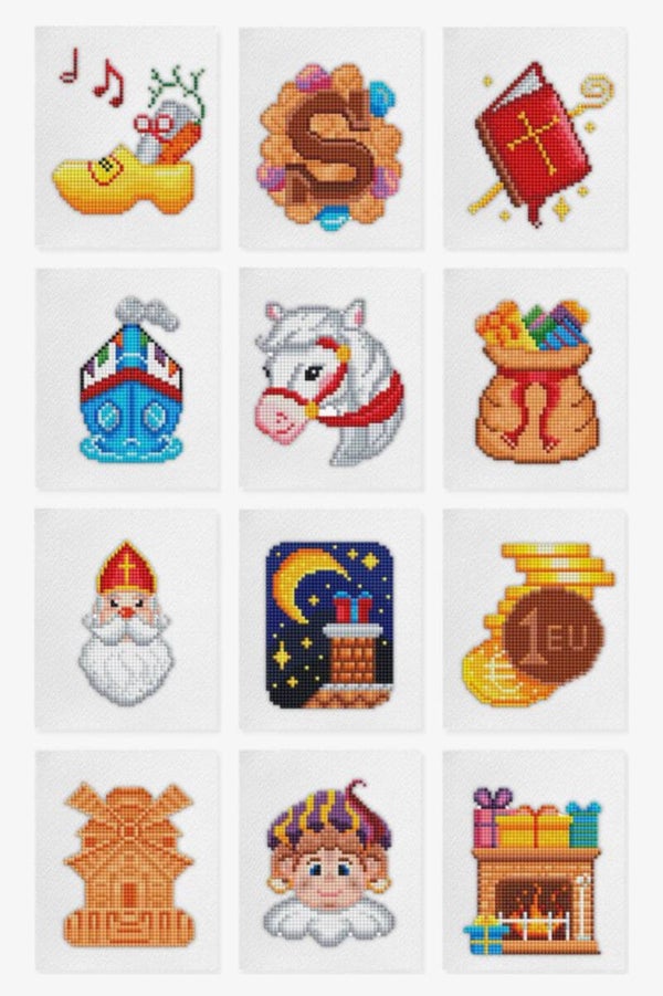 Mini paintings Sinterklaas Vierkante Steentjes