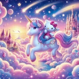 Hello Kitty Unicorn Rond 40x40