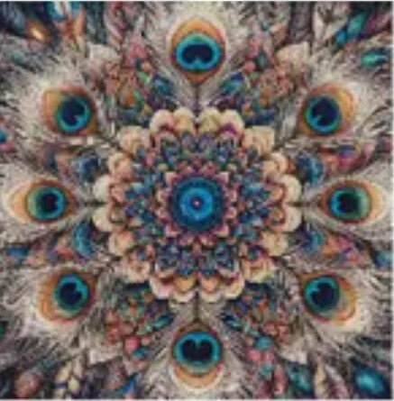 Mandala Pauw Rond 40x40