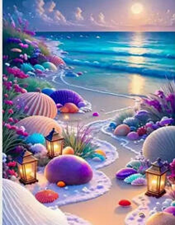 Schelpen Pastel Vierkant 30x40