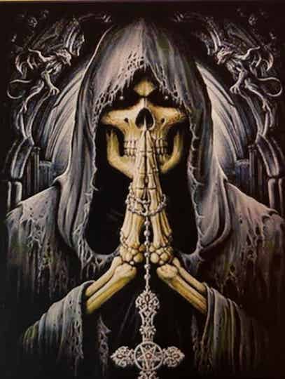 Skull Cross Rond 40x50