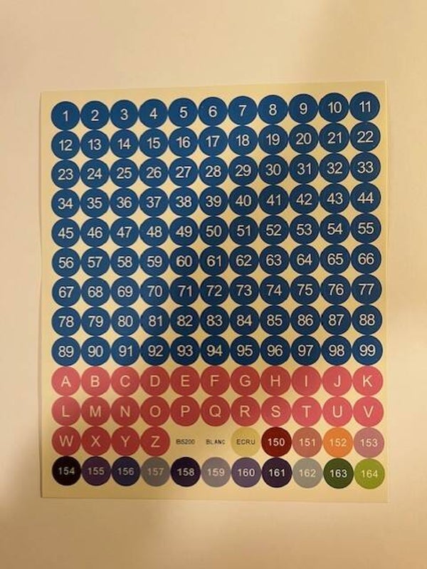 Stickervellen DMC Codes