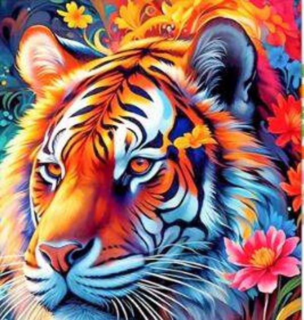 Tijger Multicolor Vierkant 30x40
