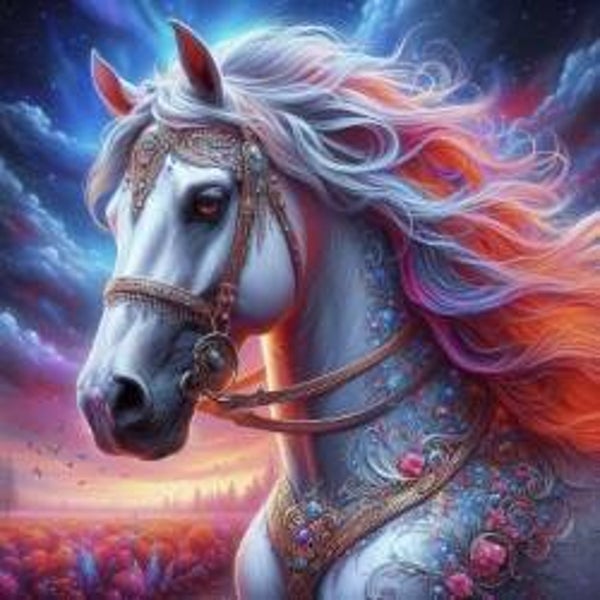 White Horse 7 Rond 75x75