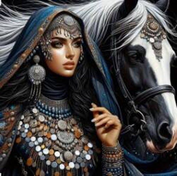 Woman and Horse 1 Rond 80x80