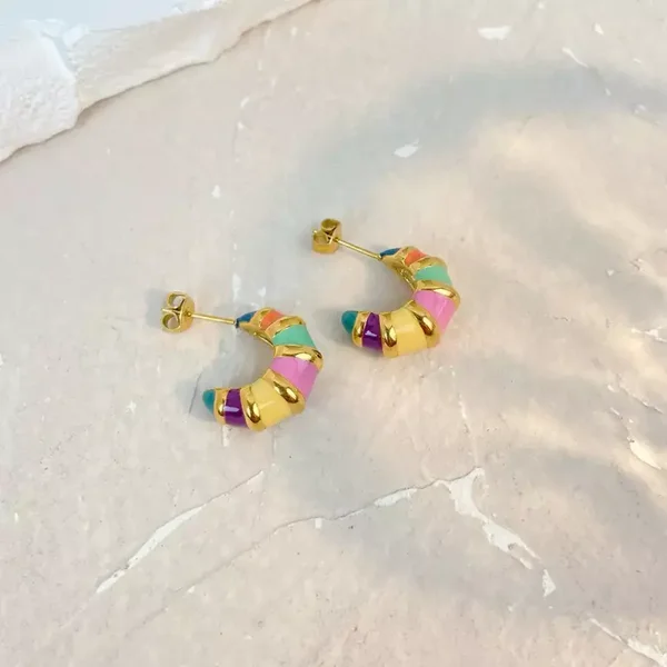 Hawaii Bamboo Hoops 18kt Gold Plated