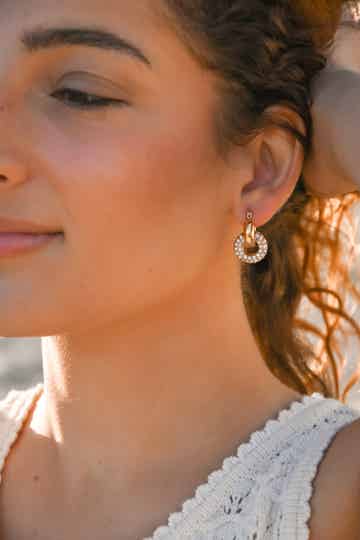 Best of Both Worlds 2in1 Zircon Earrings 18k Gold Plated