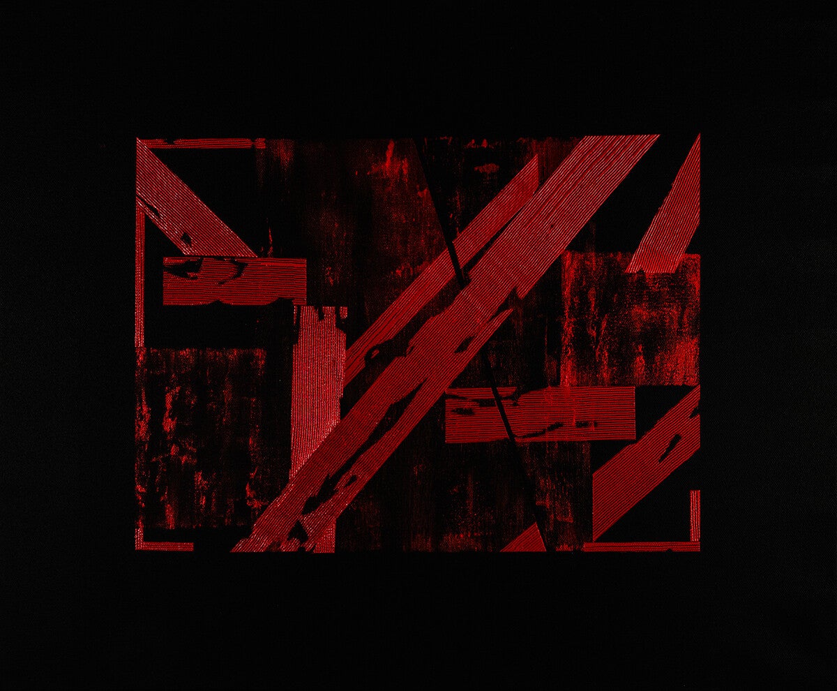 SALA Michèle. - Architecture  (fond noir) - abstrait, Acrylique sur Toile