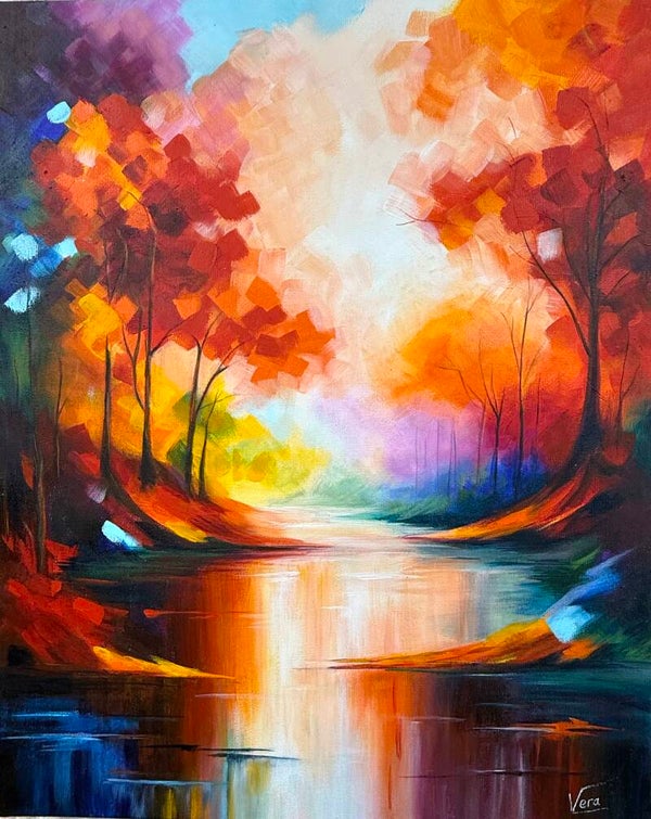 VERA Nathaly - Reflets d'automne  (Acrylique sur toile)