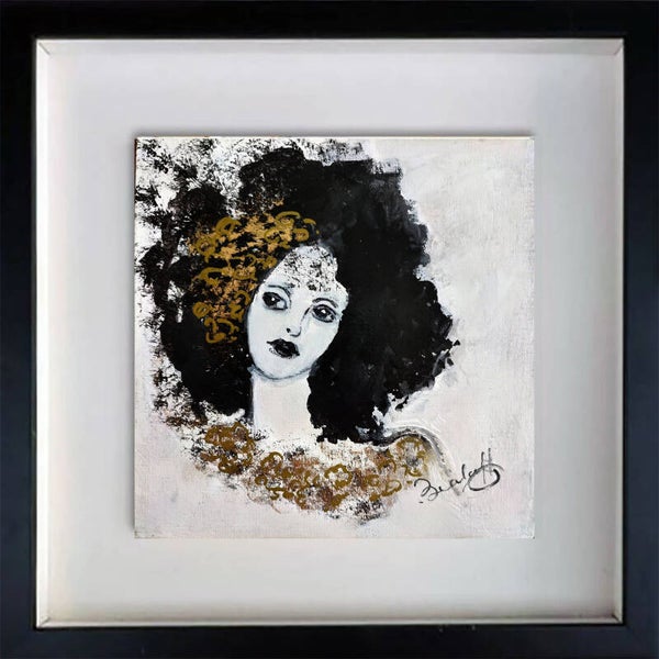 BEALAFF-GIROTTO Béa - La belle de Cadix, tableau, encre sur carton entoilé