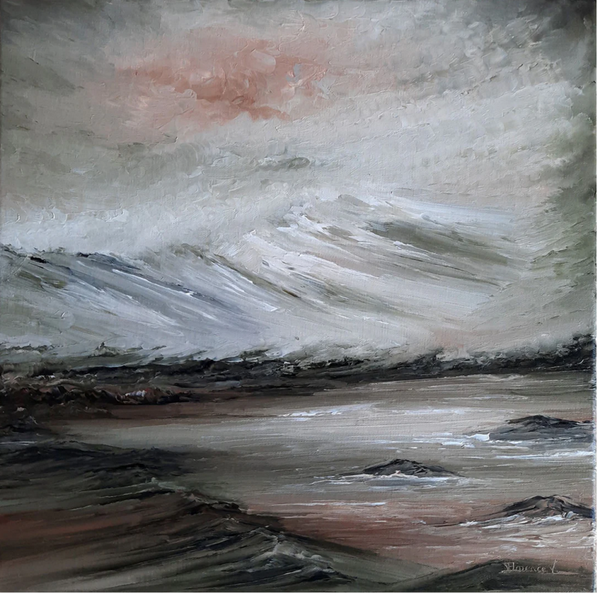 HENRIC Florence V. - Eclats de blanc - paysage abstrait, Huile sur Toile