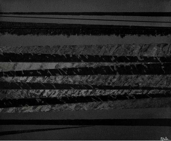 SALA Michèle. - Diamant noir - abstrait, Acrylique sur Toile