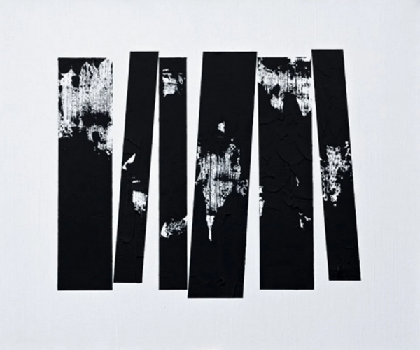 SALA Michèle. - Fragments - blanc - abstrait, Acrylique sur Toile