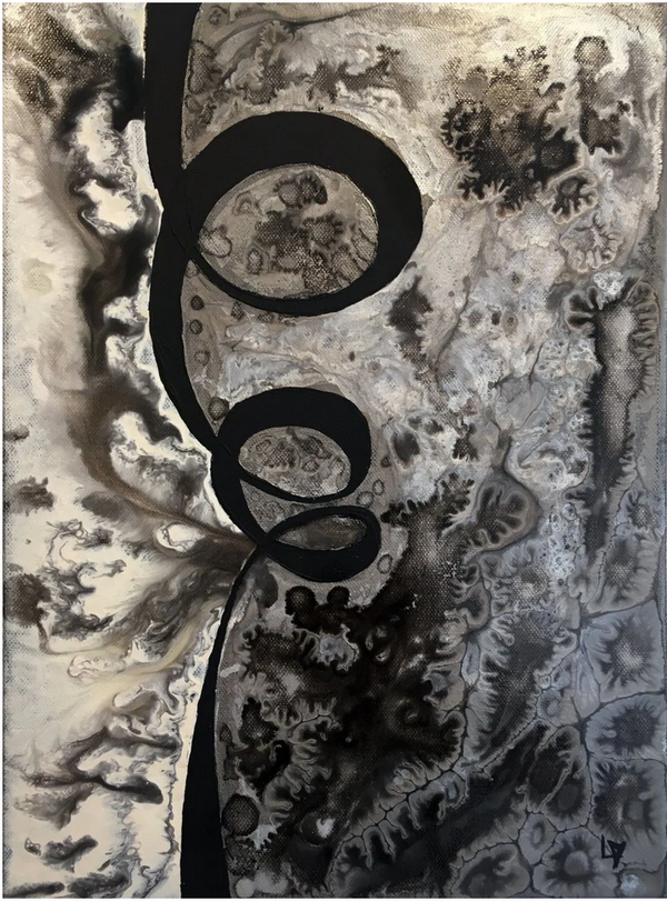 LALLEMENT Martine. - Nouvelle dimension -  Techniques mixtes sur Toile