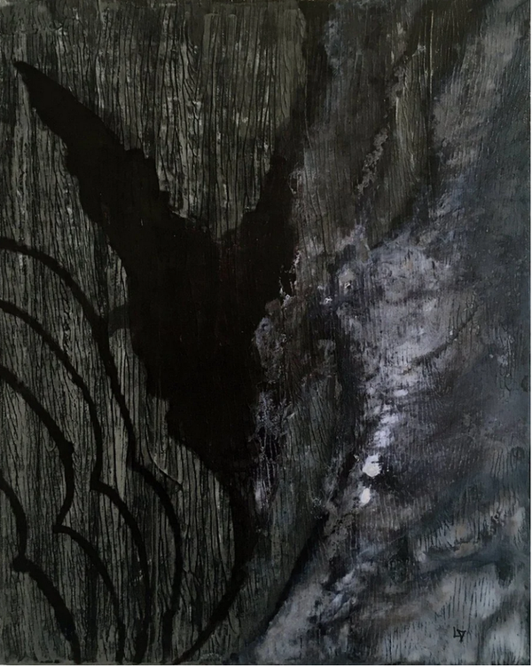 LALLEMENT Martine. - L'envol  -  Techniques mixtes sur Toile