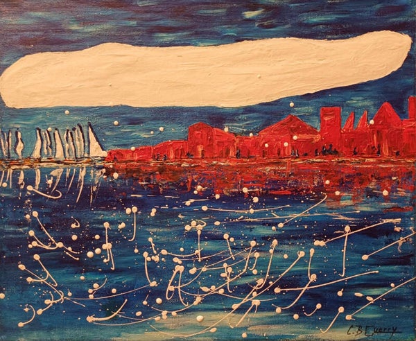 GUERRY Christiane - Ce rêve rouge   (Acrylique sur toile)