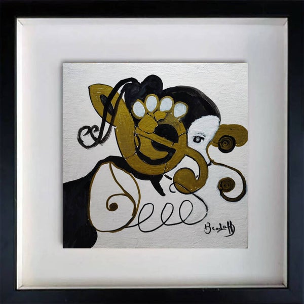 BEALAFF-GIROTTO Béa - La clé de sol, tableau, encre sur carton entoilé