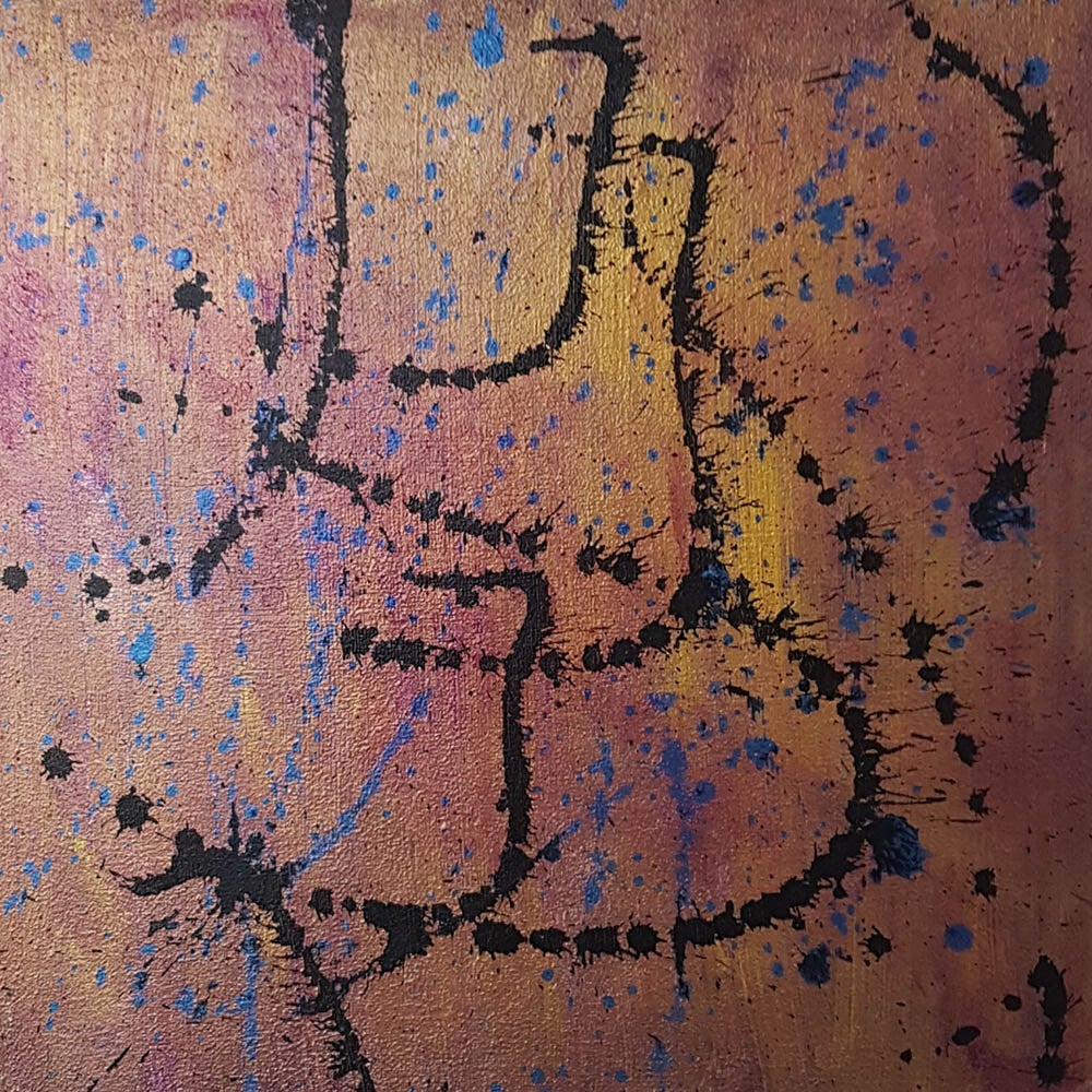 LALLEMENT Martine. - Confinement 2 -  Acrylique sur carton entoilé