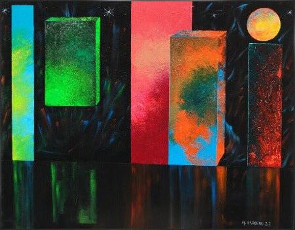 DARDEAU Monique. - Reflexion -  Acrylique sur toile